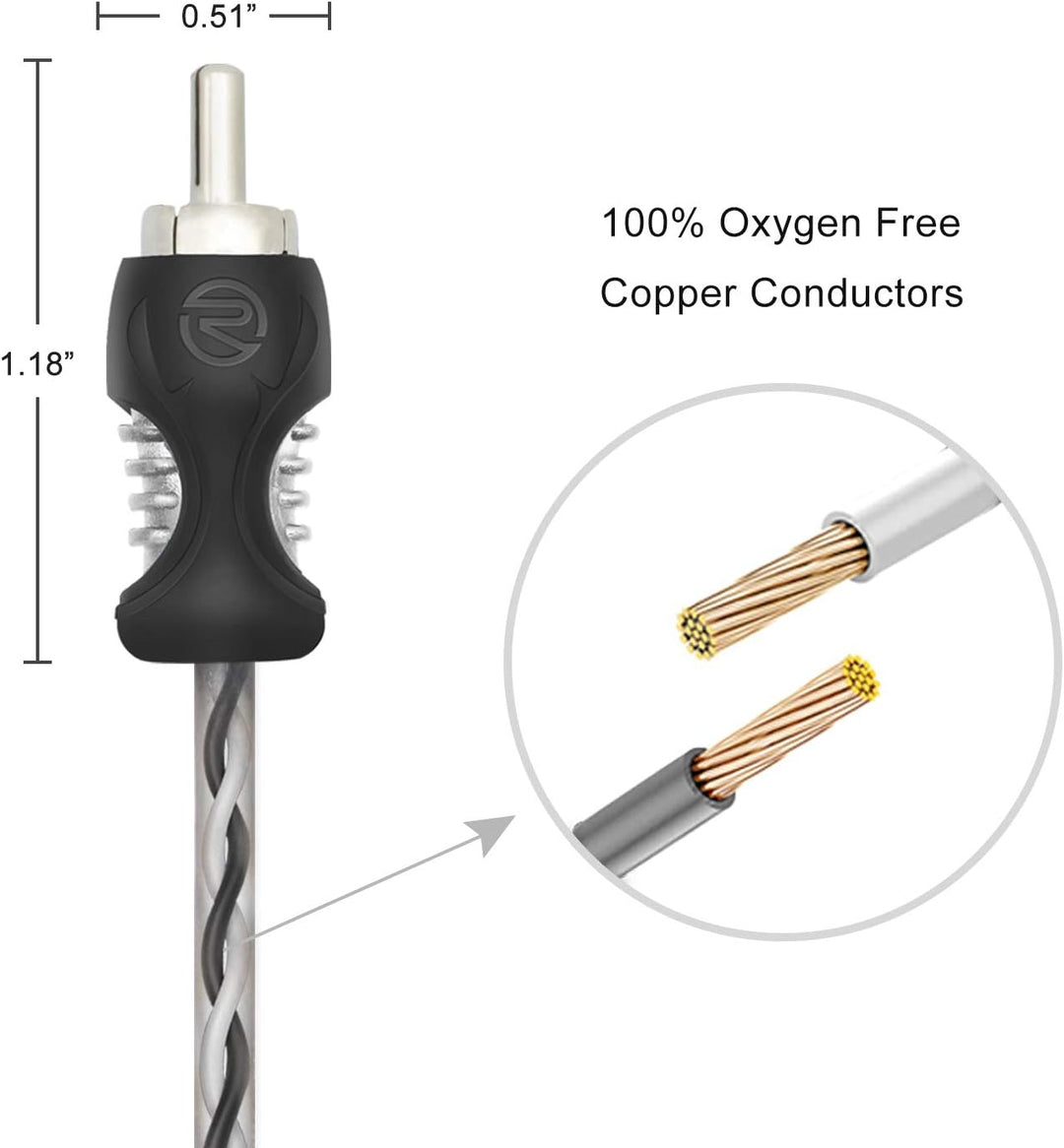RECOIL RCI417 100% sauerstofffreies Kupfer, 5,2 m, 4-Kanal-Cinch-Audiokabel, Twisted Pair mit Rausch