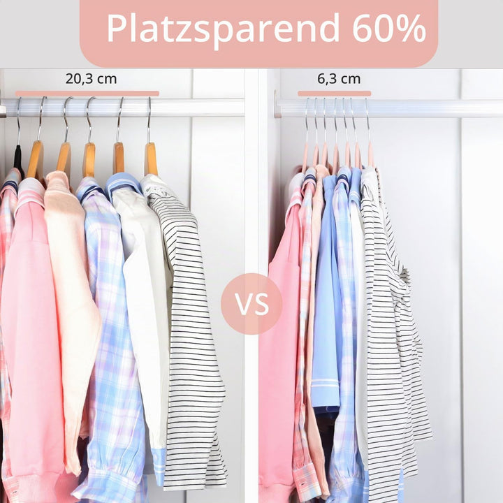 ManGotree 35 cm Kinder-Samtbügel für den Kleiderschrank, Ultradünne und Platzsparende Kleiderbügel f