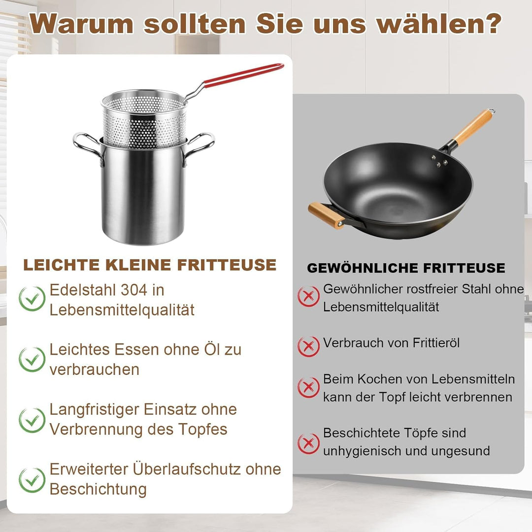 Spargeltopf Nudeltopf aus Edelstahl, 3 L Hoher Kochtopf, Siebeinsatz mit Griff, Asparagus Pot, Pasta