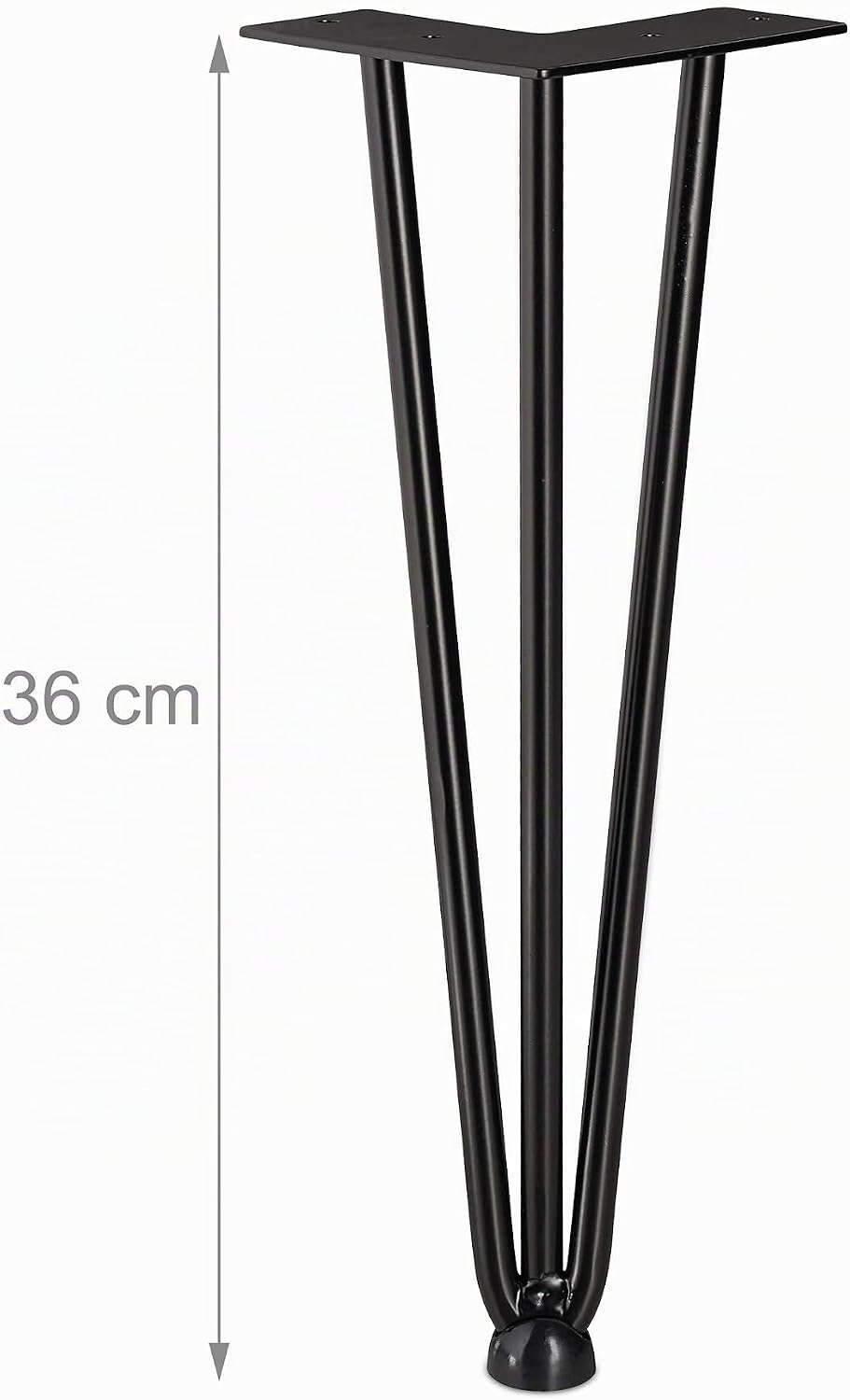 Relaxdays Hairpin Legs, 4er Set, 3 Streben, Metall, Haarnadel Tischbein für Hocker, Tisch &amp; Schrank,
