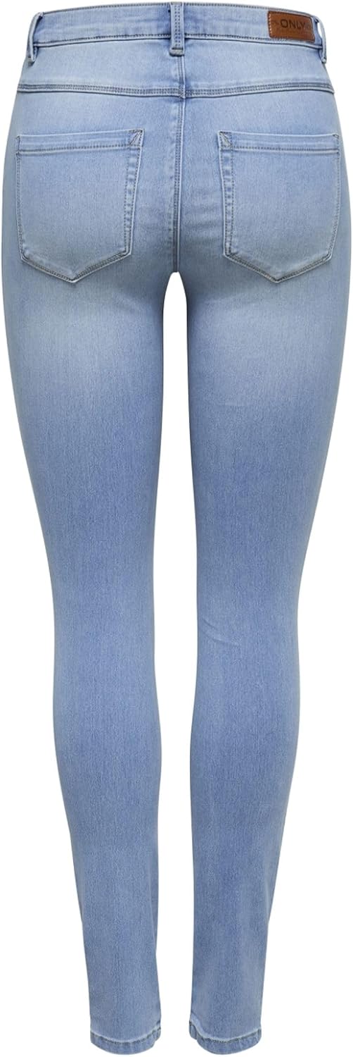 ONLY Female Skinny Jeans ONLBLUSH Mittlere Taille Skinny Fit Jeans XS / 34L Light Blue Denim, XS / 3