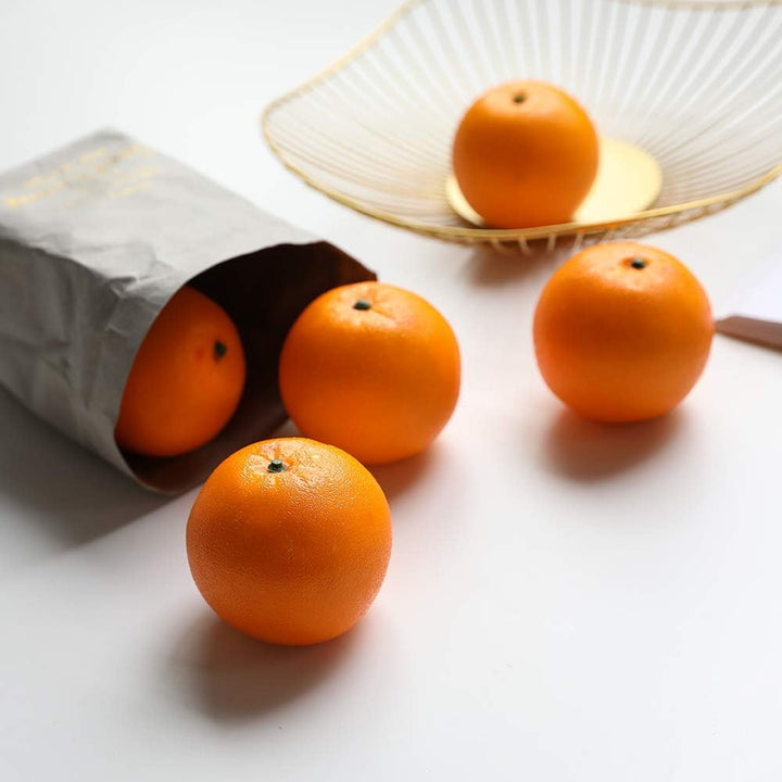 Veryhome 6 Stück künstliche orangefarbene künstliche Früchte aus Kunststoff für Zuhause, Haus, Küche
