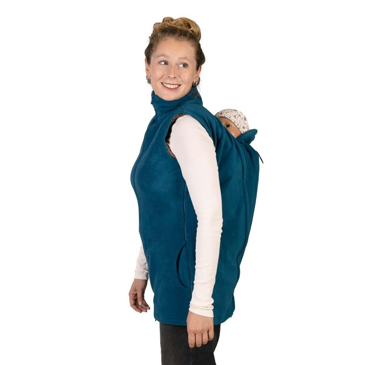 Viva la Mama - Trageweste aus Fleece, Winter Zusatzweste für Tragejacken - RERIK S 4in1 I Petrol, S