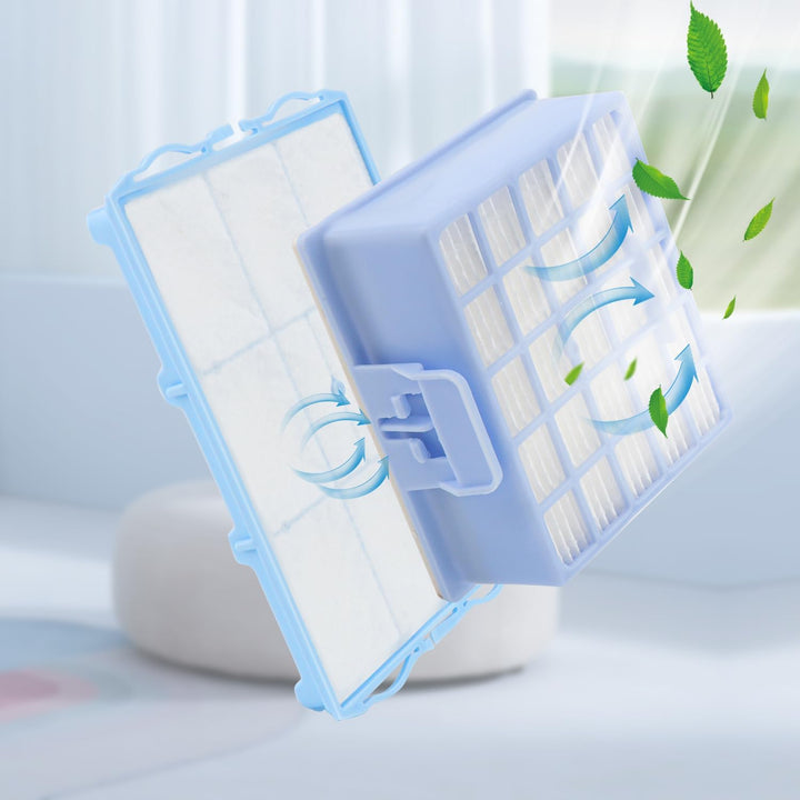 Leadaybetter Ersetzt 2 HEPA Filter + 2 Motorschutzfilter für Siemens Staubsauger VSZ 3.Serie Z 3.0 S
