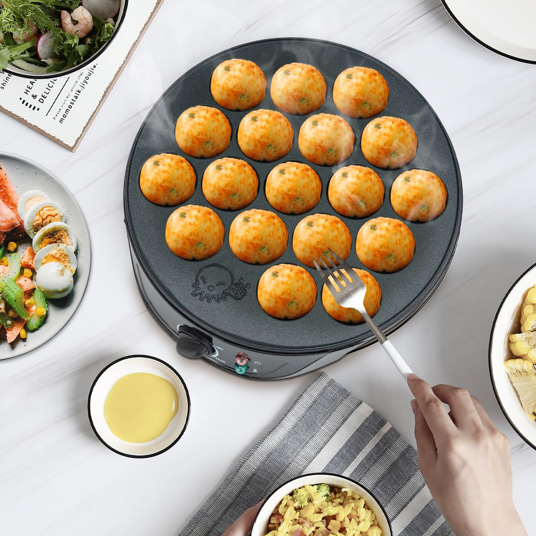 Takoyaki Maker750W, elektrische Maschine 18-Loch, einfach u. leicht zu bedienende elektrische Maschi
