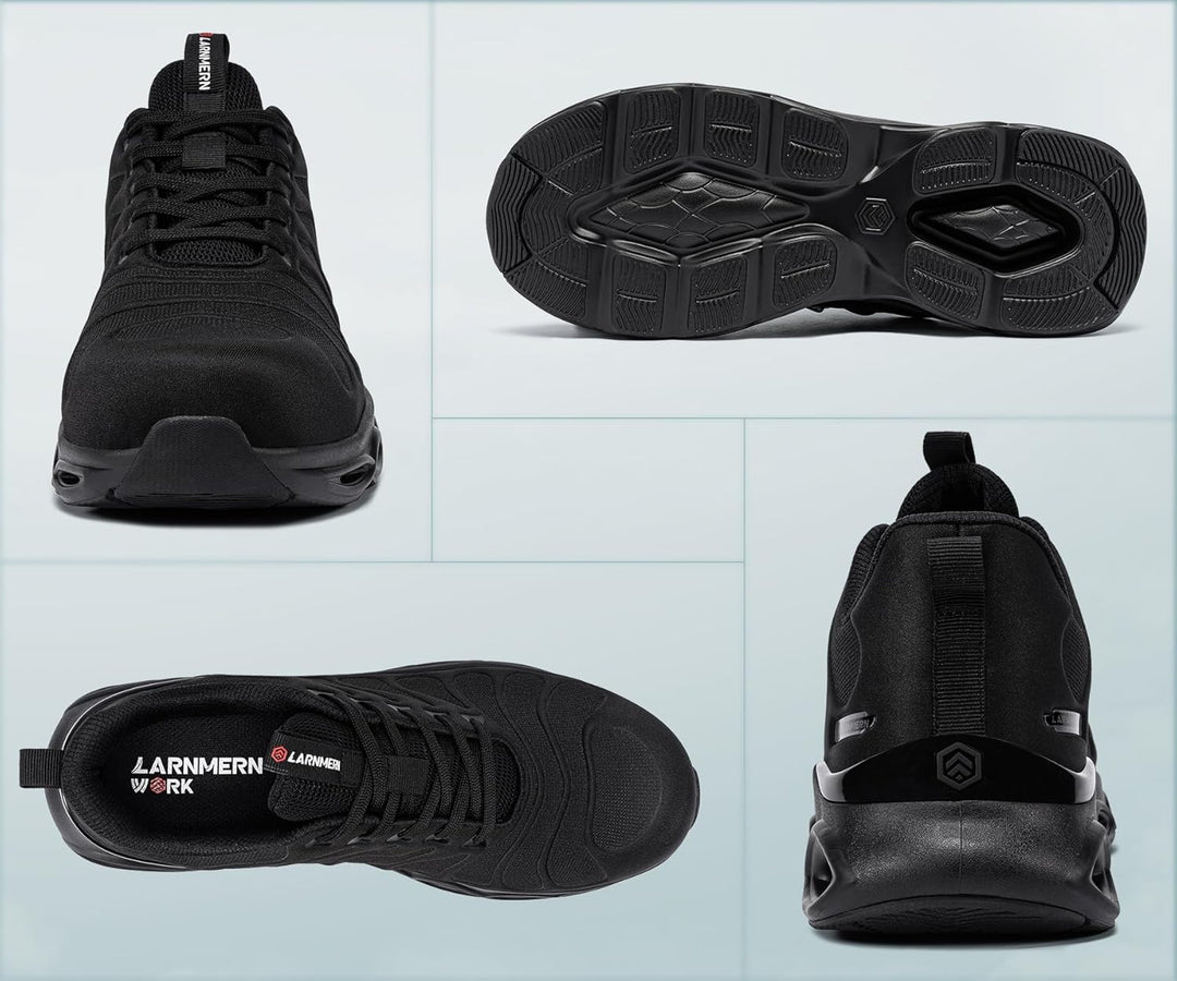 LARNMERN Arbeitsschuhe Herren Sicherheitsschuhe Mode Anti Smashing Stahlkappenschuhe Atmungsaktiv Dä