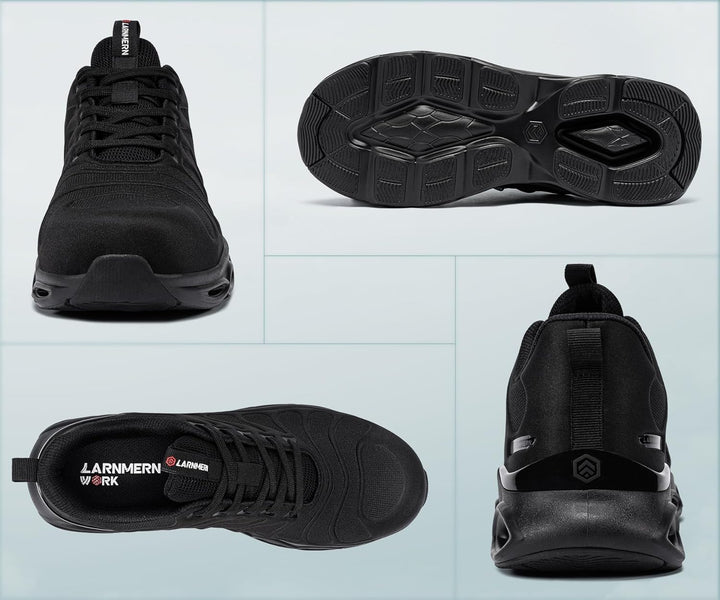 LARNMERN Arbeitsschuhe Herren Sicherheitsschuhe Mode Anti Smashing Stahlkappenschuhe Atmungsaktiv Dä
