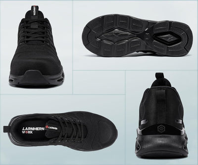 LARNMERN Arbeitsschuhe Herren Sicherheitsschuhe Mode Anti Smashing Stahlkappenschuhe Atmungsaktiv Dä