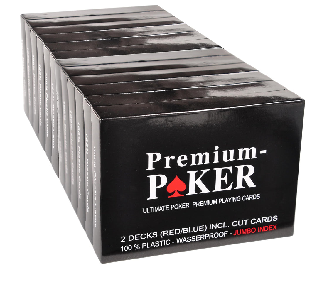 WiMi 24 X Premium Casino Poker Karten Pokerkarten 100 Prozent Plastik - Grosser Index 2 Eckzeichen -