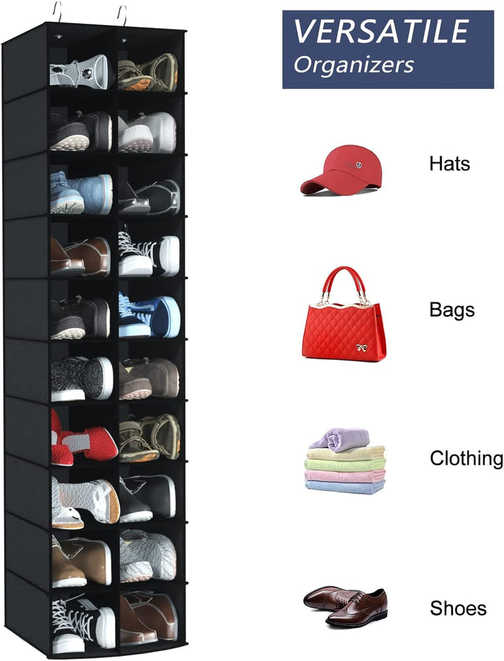 Libeder Hängender Schuh-Organizer für Schrank, hängende Schrank-Organizer, 20 Abschnitte, platzspare