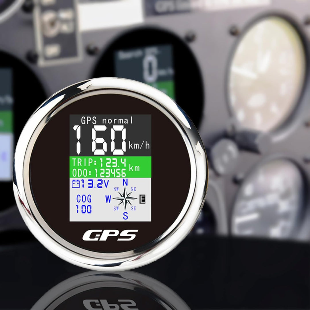 KAOLALI GPS Tachometer Geschwindigkeitsmesser Kilometerzähler 85 mm Rostfreie IP67 Wasserdichte Digi