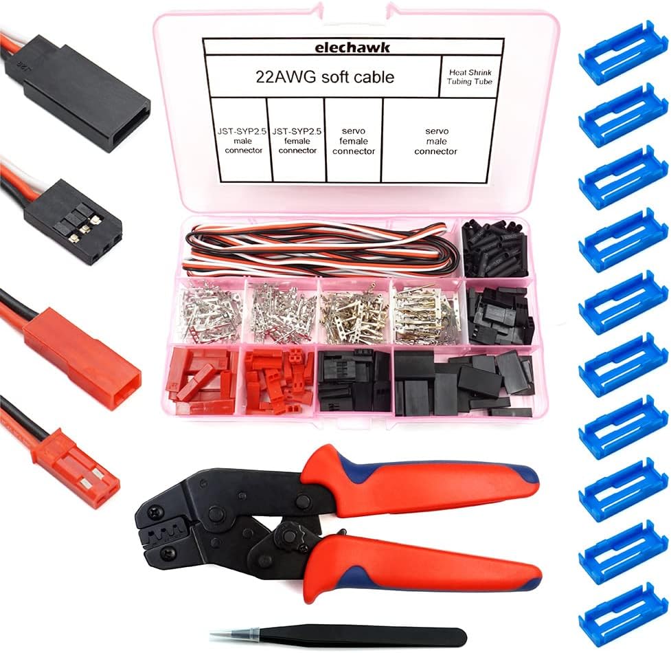 55 Sets Servo-Stecker, männlich, weiblich, Crimp-Pin-Kabel-Set mit Crimp-Werkzeug, kompatibel mit JR