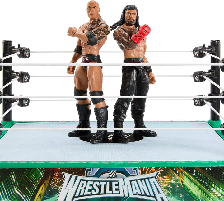 Mattel WWE Bloodline Rules-Spielset mit Ring und 2 Actionfiguren, enthält 15 cm grosse Sammelfiguren