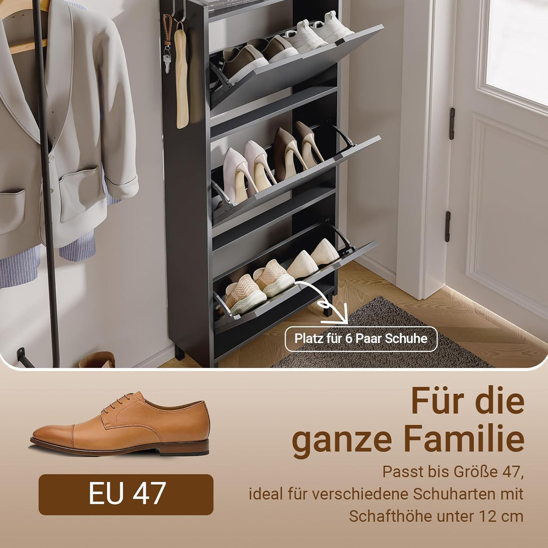 SoBuy Schuhschrank Schmal, Schuhregal, Schuhschrank Hängend mit Sensorlicht und 19 cm Tiefe, für Flu