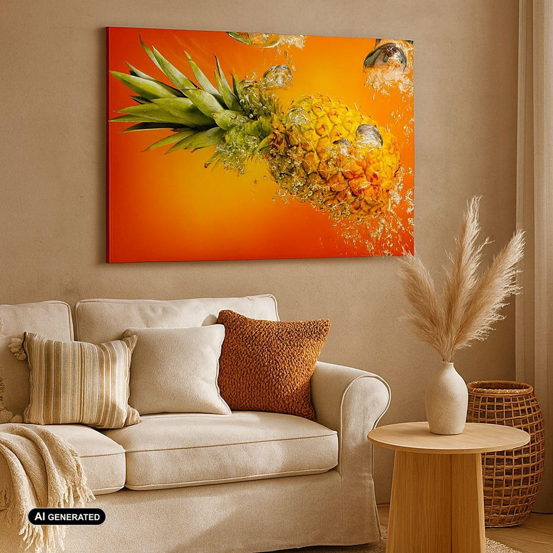 Bilder auf Leinwand Karibik ananas frucht gesund Leinwandbild 70x50cm Wandbilder Dekoration Wohnzimm
