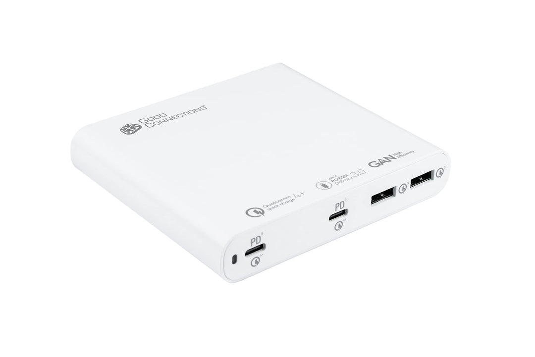 Good Connections USB-Desktop-Schnellladestation 120W - GaN-Technologie - 4-Port - 2X USB-C max je 10
