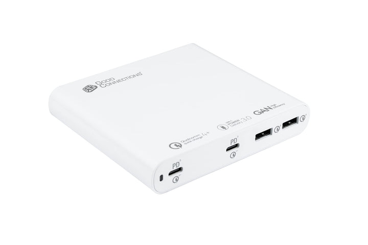 Good Connections USB-Desktop-Schnellladestation 120W - GaN-Technologie - 4-Port - 2X USB-C max je 10