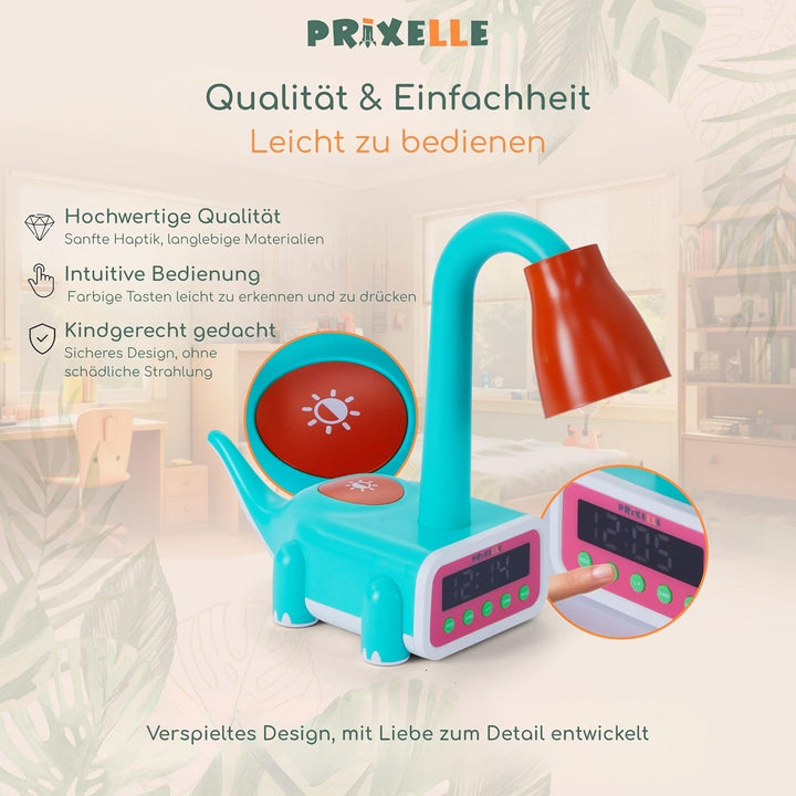 Kronosaur Wecker Kinder Dinosaurier 3 in 1 mit Nachtlicht und Mondwächter, Schönes Designobjekt das