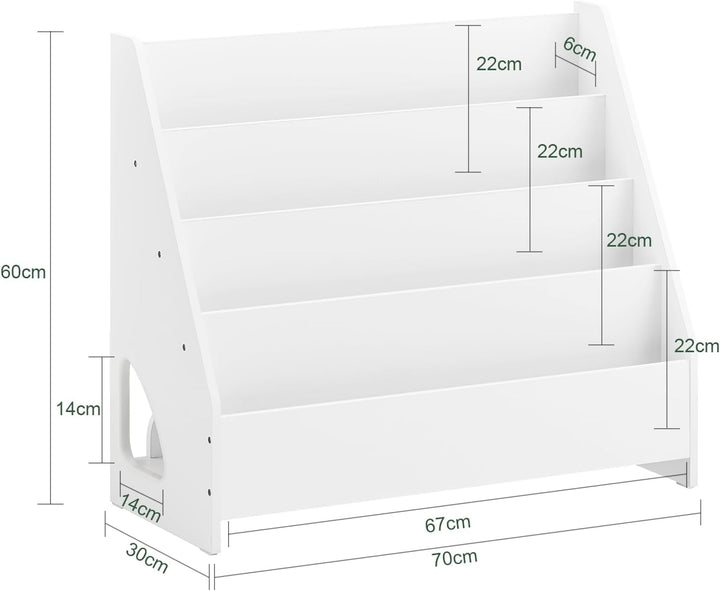SoBuy Bücherregal Kinder Montessori Kinderregal mit 4 offenen Fächer 1 Ablagefächern Regal Kinderzim