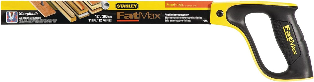 Stanley FatMax Stichsäge, Kompasssäge, 0,7mm dickes Sägeblatt, 9 Zähne/Inch, 300mm Länge, ABS Kunsts