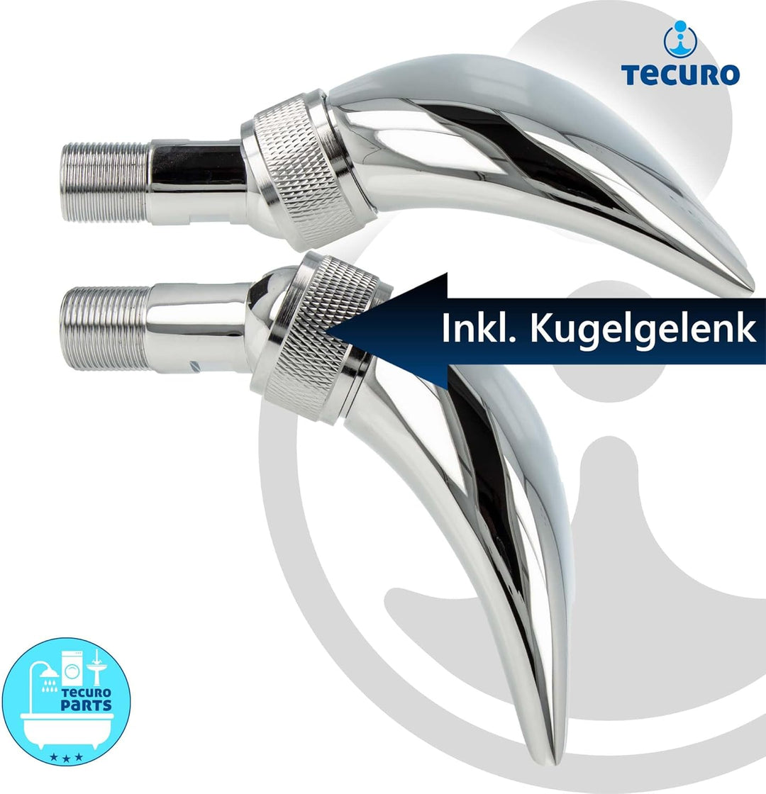 tecuro Schwallbrause Wandanschluss 3/4 Zoll, Wasserfall Effekt für Sauna/Badezimmer mit Kugelgelenk