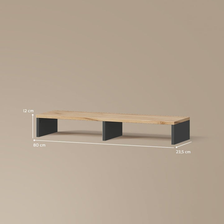 Livinity Monitorständer Lorena, Anthrazit/Goldkraft Eiche, 80 x 12 cm Anthracite/Goldkraft Oak, Anth
