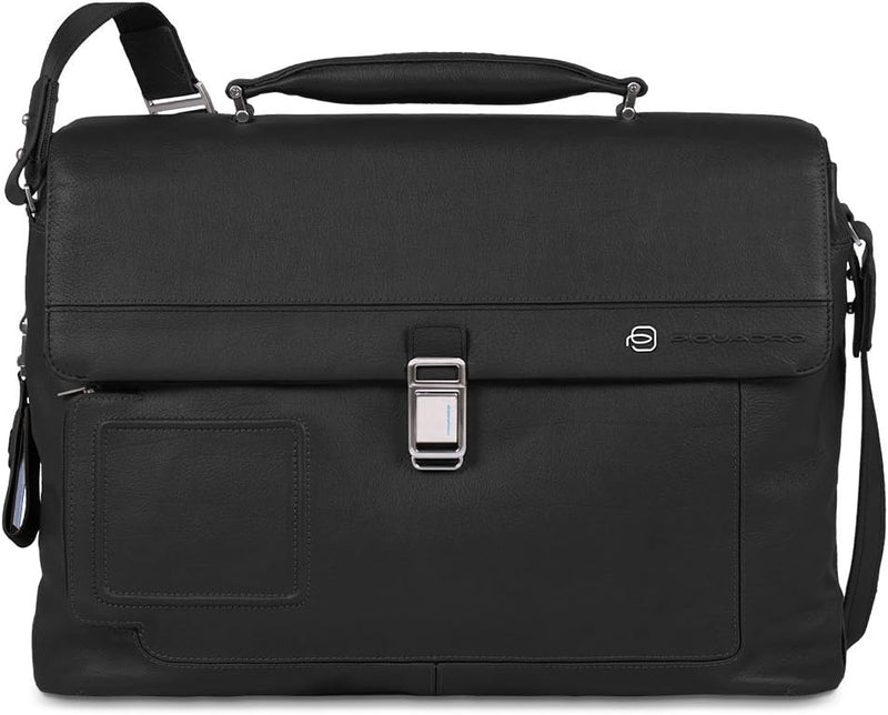 Piquadro Vibe Laptoptasche mit Zwei Fächern und 30 cm schwarz M - Schwarz, - Schwarz