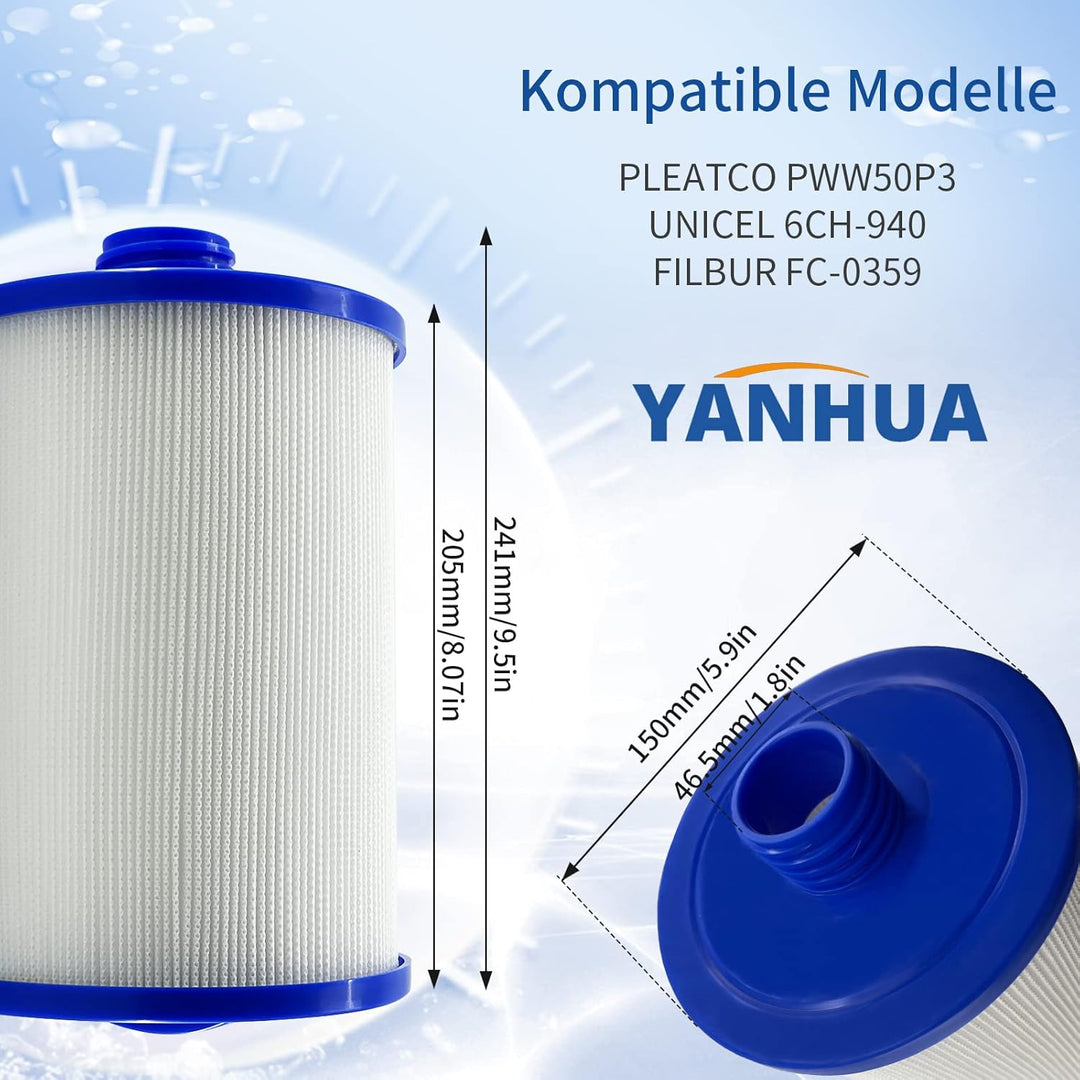 YANHUA Spa Filter für Whirlpool Filter,PWW50 Filterkartusche Ersatz für PWW50P3 Spa Filter,für Unice
