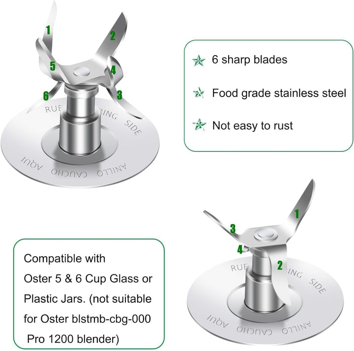 Ersatzteile für mischer Kompatibel mit Osterr Blender 6 Cup 1.25 Liter, Vaso De Licuadora Osterr 48