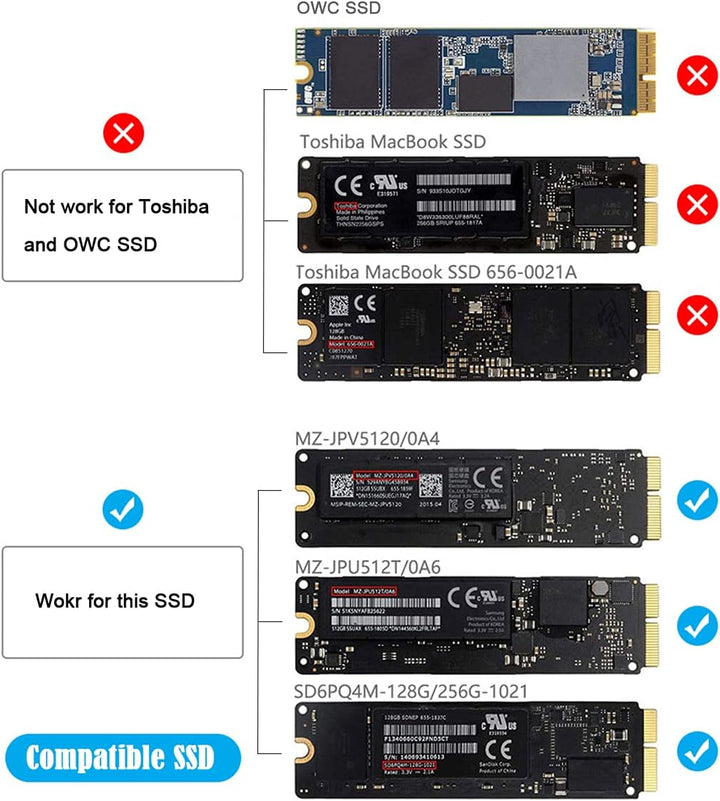 Chenyang Schutzhülle für MacBook Air Pro 2013 2014 2015 2016 SSD, tragbar, USB 3.0 auf 16 + 12 Pol M
