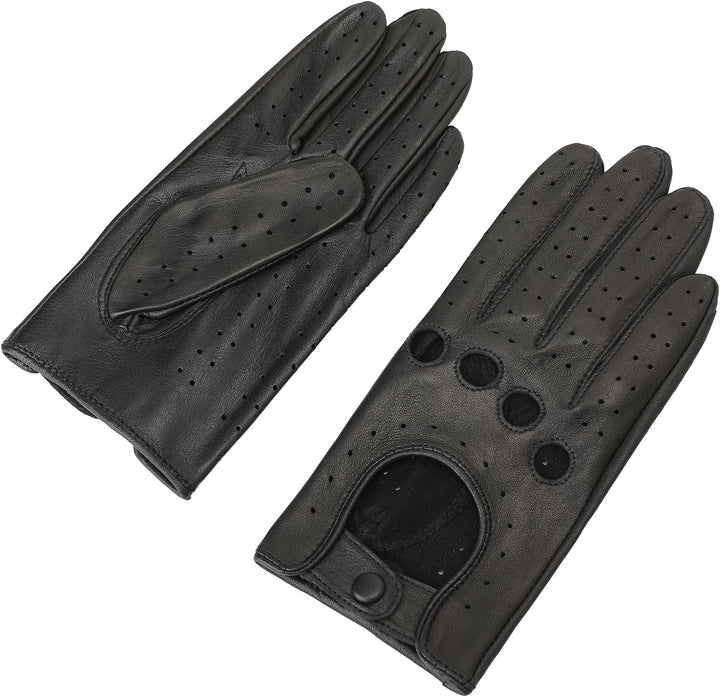 ZLUXURQ Damen Retro Weiche nd Dünne Ausgezeichnete Lammfell Leder Qualität Touchscreen Fahrhandschuh