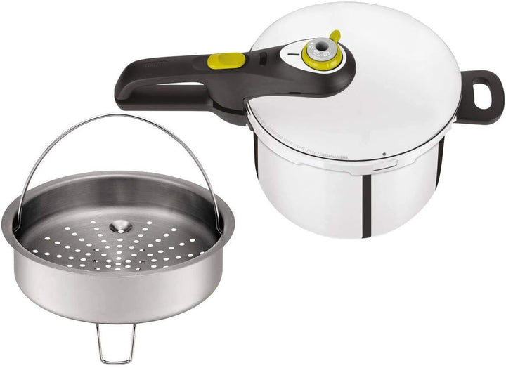 Tefal Secure 5 Schnellkochtopf P25307 | inklusive Dampfkorb mit Dreifuss | 6 L Fassungsvermögen | Ho