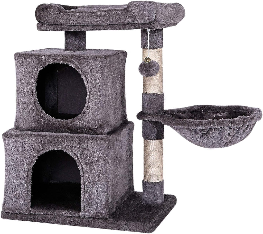 lionto Kratzbaum Kletterbaum Katzenkratzbaum Katzenbaum Höhe 70 cm, dunkelgrau, dunkelgrau