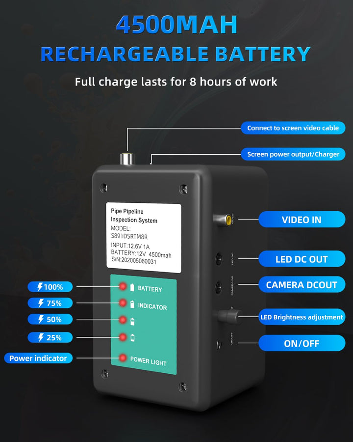 Rohrkamera mit Entfernungszähler, 30M Kanalkamera mit Ortung, Kamera für Röhre Abfluss Endoskop Selb