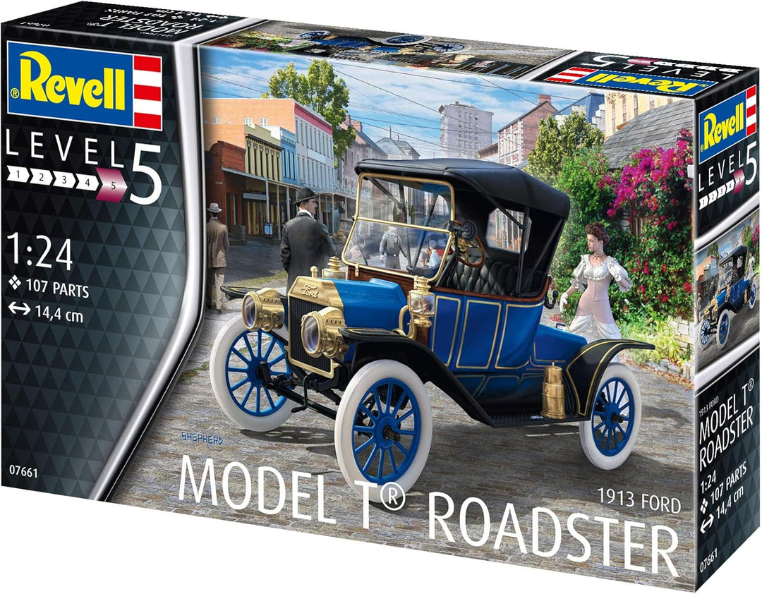 Revell Revell 07661 7661 1913 Ford Model T Roadster, Automodellbausatz 1:24, 14,4cm REV-07661, unlac
