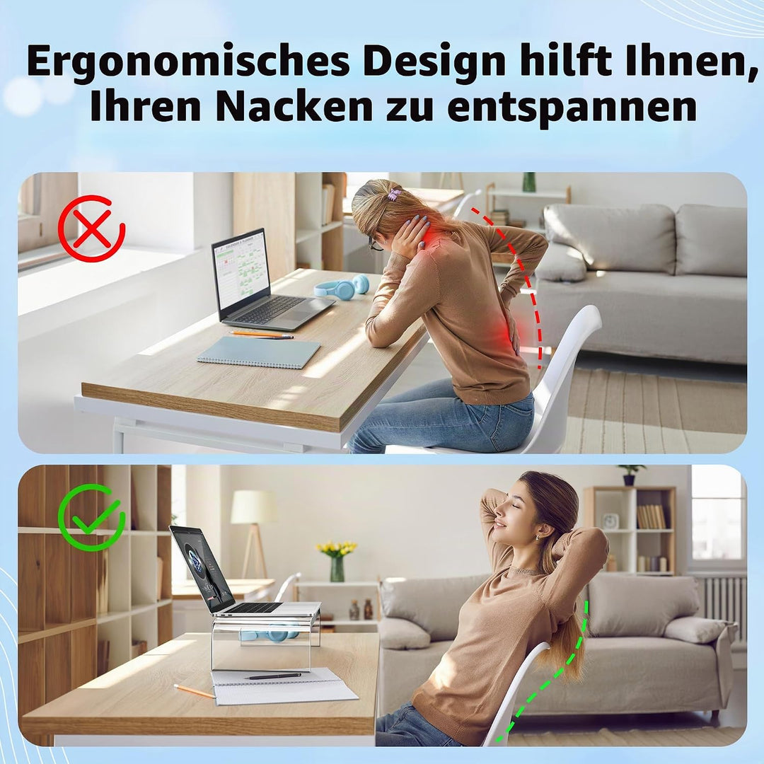 AboveTEK Acryl-Monitorständer Klarer Monitorständer &amp; Computer-Schreibtischständer, Premium-Acryl-La