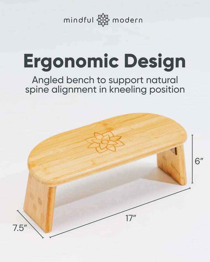 Mindful &amp; Modern Faltbare Meditationsbank | Verriegelung magnetische Scharniere | Holzkniende ergono