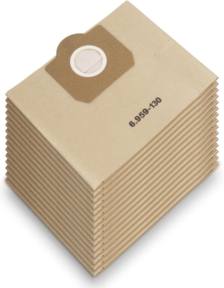 15 Stück Papierfilterbeutel für Kärcher 6.959-130.0, WD3 Staubsaugerbeutel Papier Filterbeutel Paper