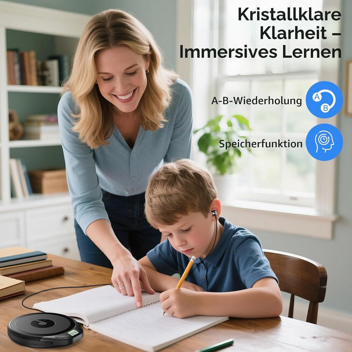 CD Player Tragbar: KOVCDVI Tragbarer CD-Player mit LCD-Display, Unterstützt CD-R/CD-RW/MP3-Wiedergab