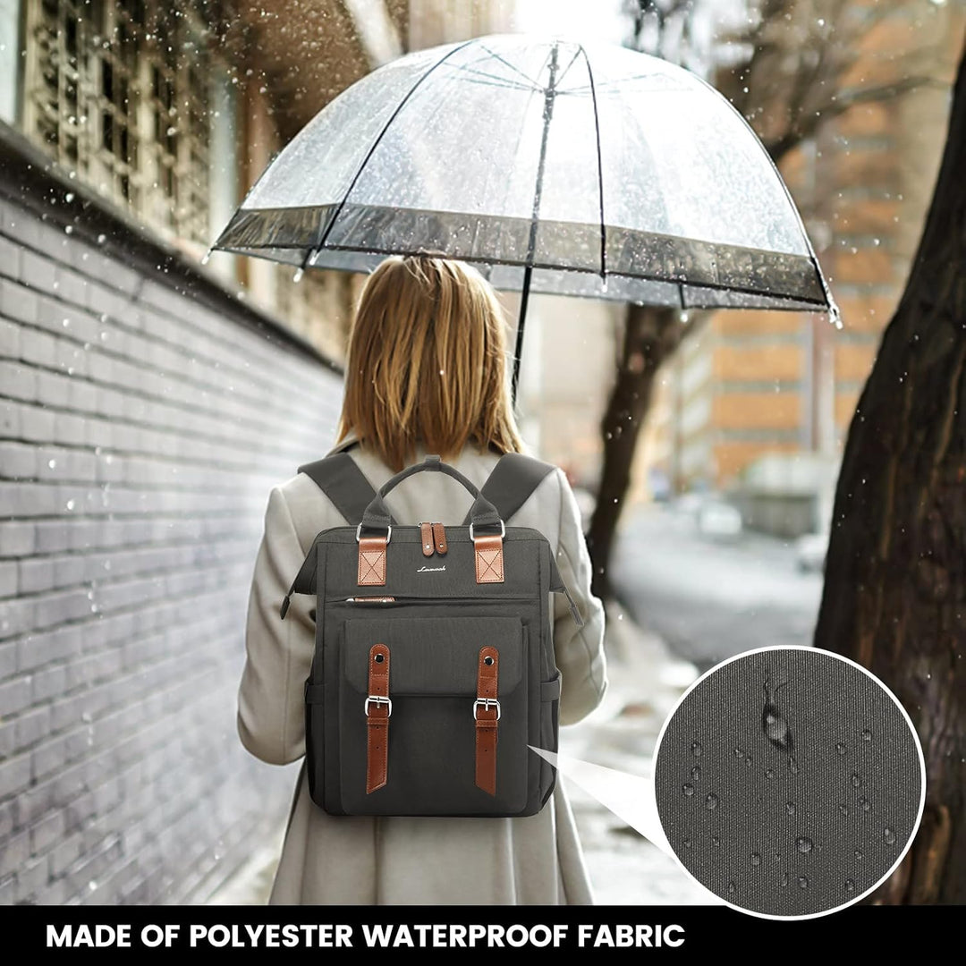 LOVEVOOK Rucksack Damen, 15,6 Zoll Schulrucksack Teenager Mädchen mit Datenkabel-Beutel & USB Ladean