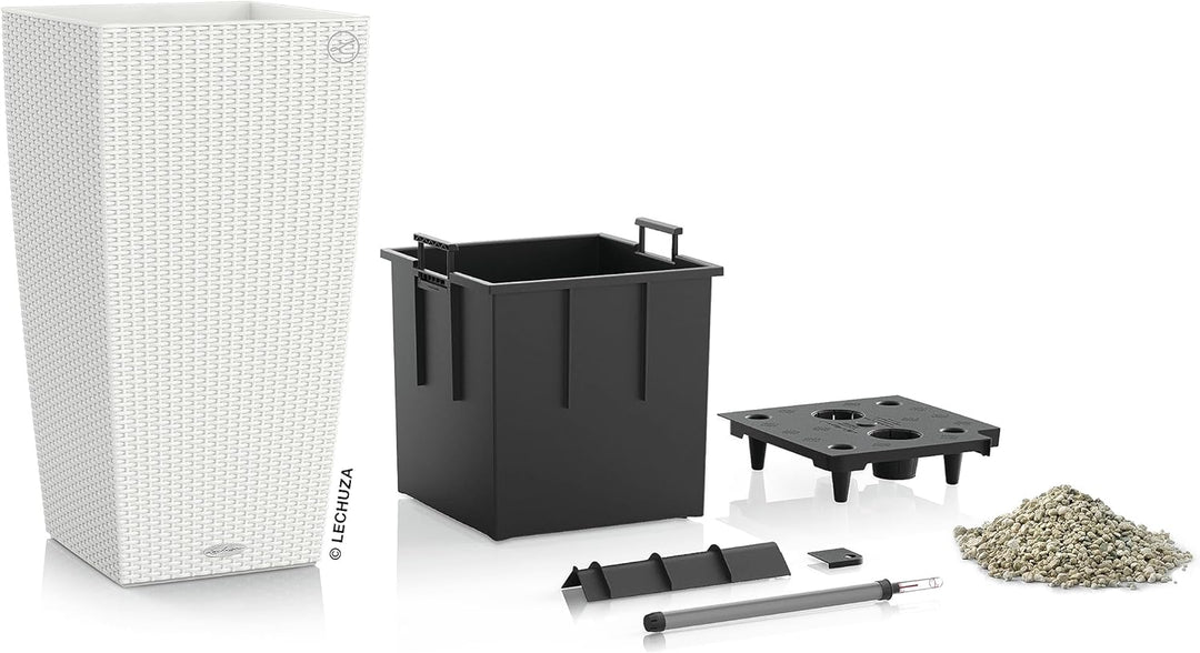 LECHUZA CUBICO Cottage 30 weiss 15226 29.5x29.5x56.5 cm Weiss, 29.5x29.5x56.5 cm Weiss