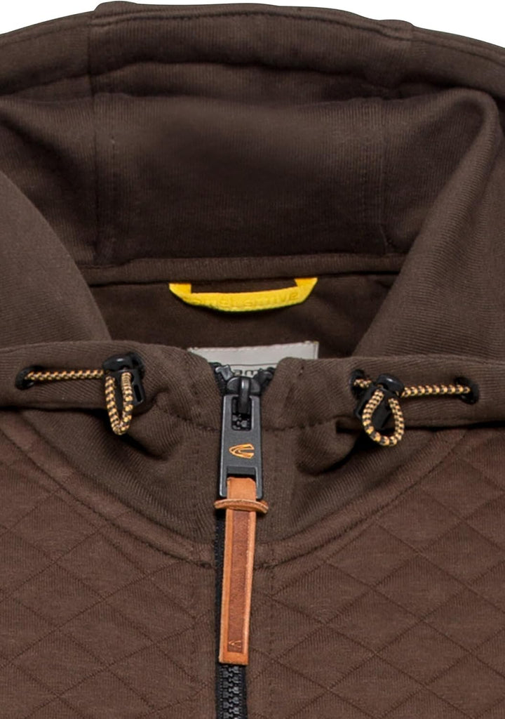 camel active Herren Gesteppte Sweatjacke mit Kapuze XXL Braun, XXL Braun