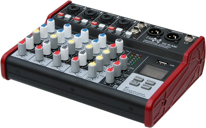 E-Lektron SE-6 Live Mischpult 6-Kanal Mixer inkl. USB/Bluetooth/Soundkarte/Phantom