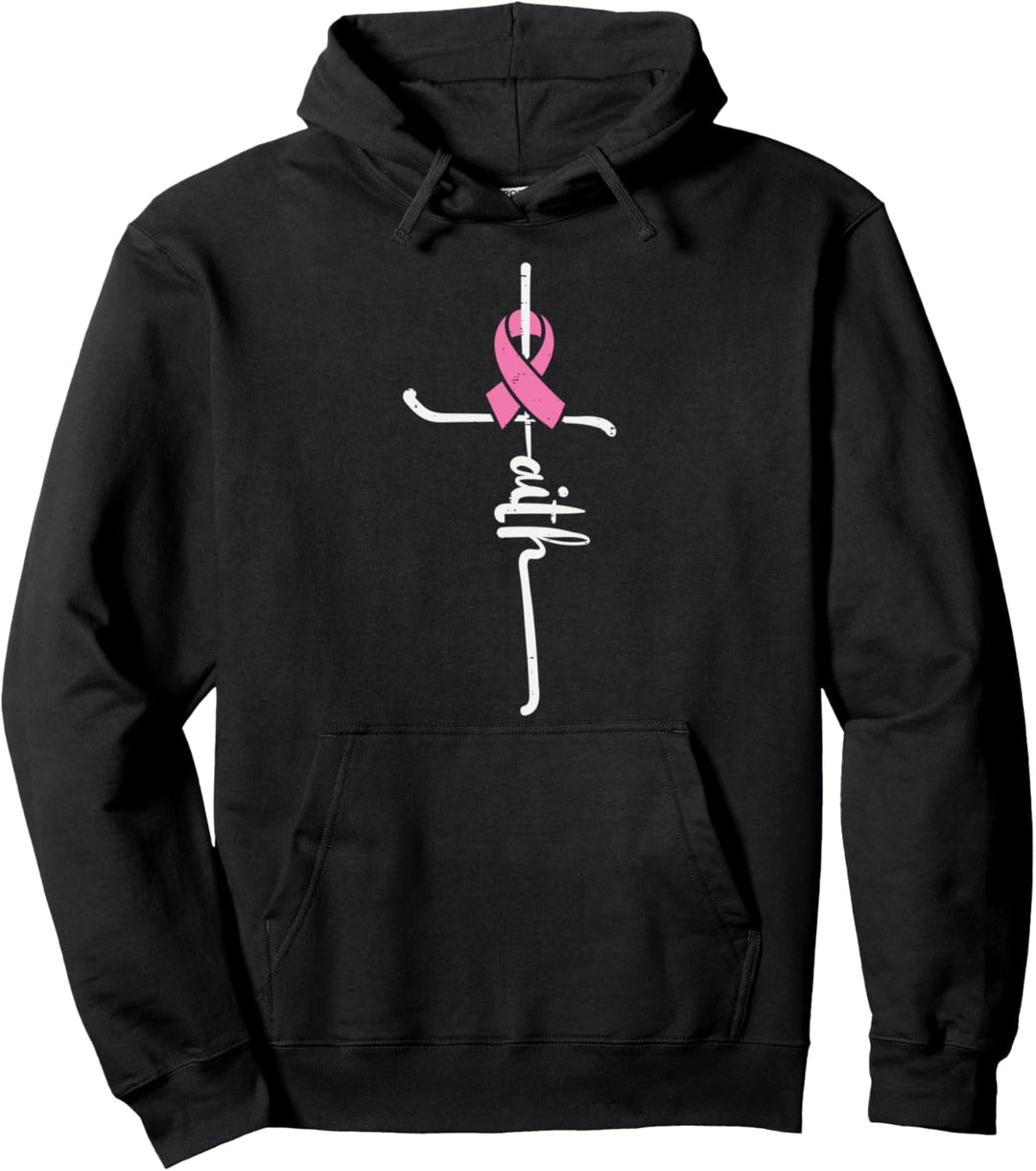 Glaube rosa Schleife Brustkrebs-Bewusstsein Christliche Frauen Pullover Hoodie
