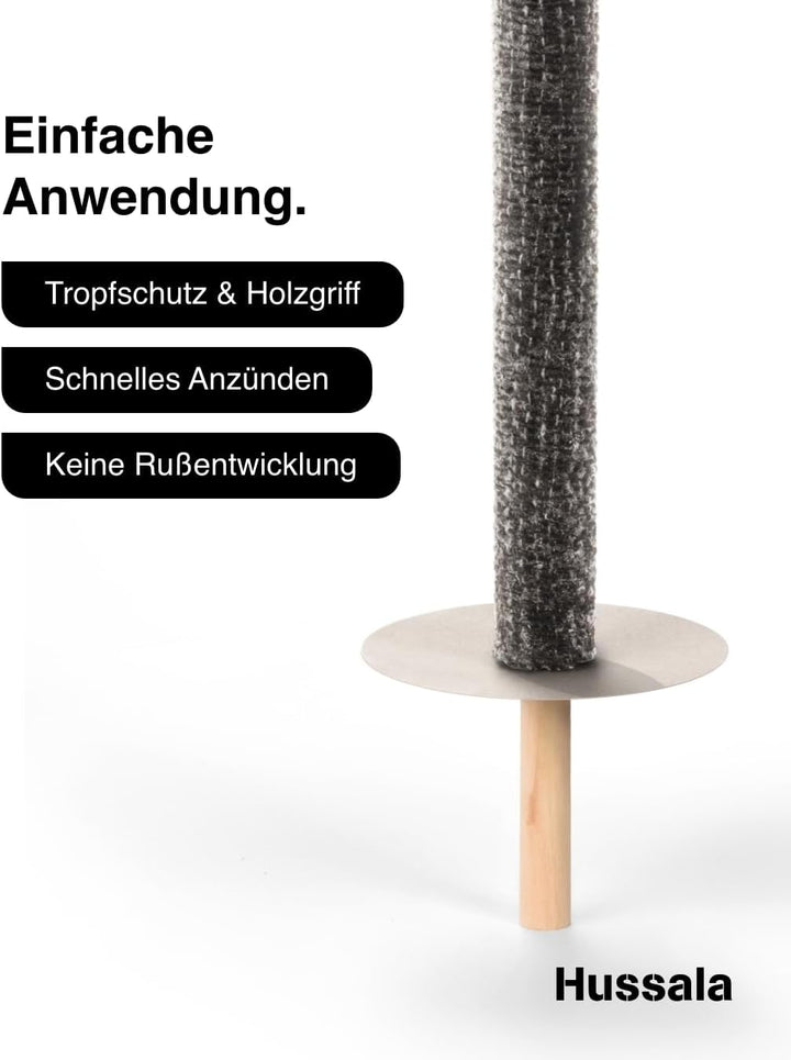 Hussala - Diamond Wachsfackeln Brennzeit 60 min Garten-Fackeln [50 Stück] 50 Stück Schwarz, 50 Stück