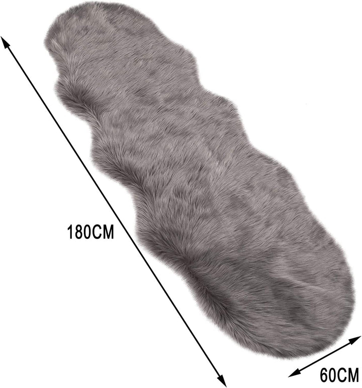 WOLTU Fellteppiche Schaffell, Kunstfell Lammfellimitat Teppich flauschig, Longhair Fell Optik, Dekof