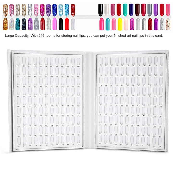 216 Farben Nail Gel Farbkarte, Nailart Display Nail Color Chart Display Chart Buch, Nail Art zeigt B