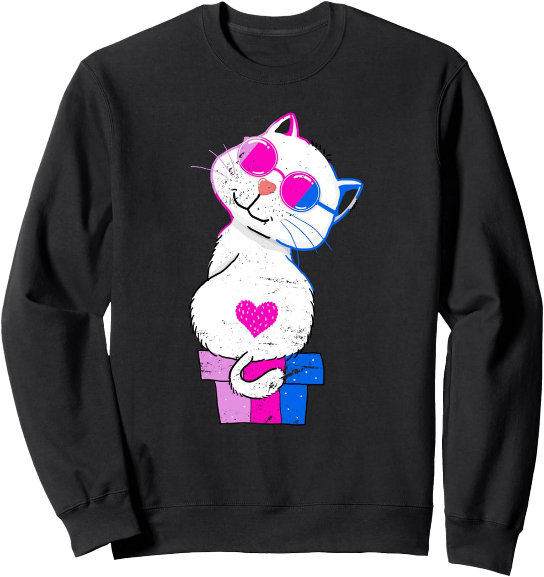 Queer Haustier Genderfluid LGBT Geschenk Bisexuell Katze Sweatshirt