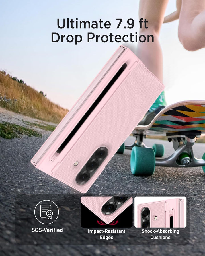 Miimall Kompatibel mit Samsung Galaxy Z Fold 5 Hülle mit S-Pen & Stifthalter, [HD Displayschutz] Ult
