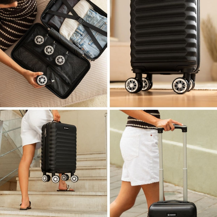 NUMADA - Reisekoffer Kabine 40 x 25 x 20 cm (20 l) Upfly Underseat 16 XXS mit abnehmbaren Rädern, Ka